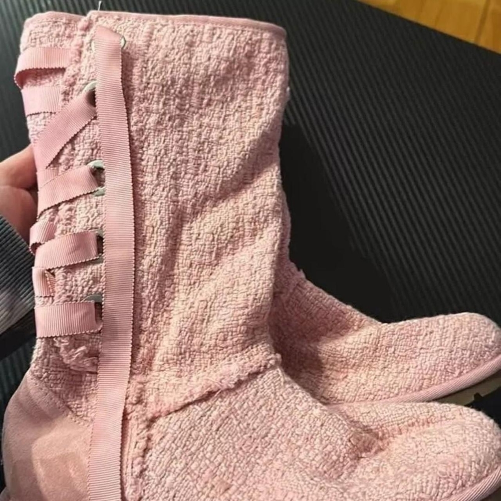 UGG Pink Lace-Up Kids Boots - Picture 2 of 4